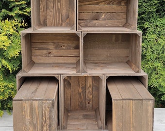 Solid Wooden Rustic Brown Crates, Set Of Storage Box, Display Stand, Boxes Are Ready To Use