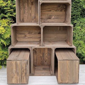 Solid Wooden Dark Wood Crates, Set Of Storage Box, Display Stand, Boxes Are Ready To Use 画像 3