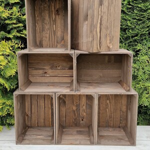 Solid Wooden Dark Wood Crates, Set Of Storage Box, Display Stand, Boxes Are Ready To Use 画像 1