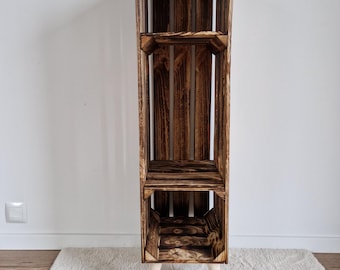 Wooden Shoe Rack, Shoe Storage with Wooden Legs, Wooden box with Hairpin legs, Vintage Wooden Crate Tall Shoe Rack