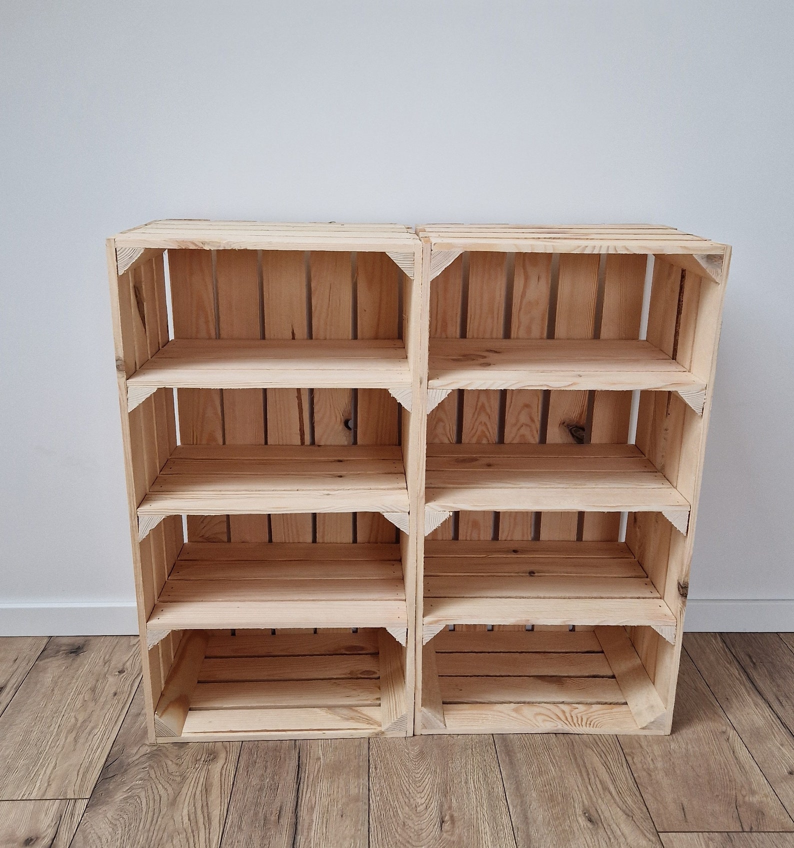 Wooden Shoe Rack, Pine Shoe Storage Shelf, Rustic Crate Organizer