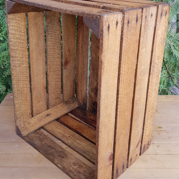 Set Of 6 Wooden Storage Crates, Fruit Apple Boxes To Garden Decor, Vintage Look For Home Storage
