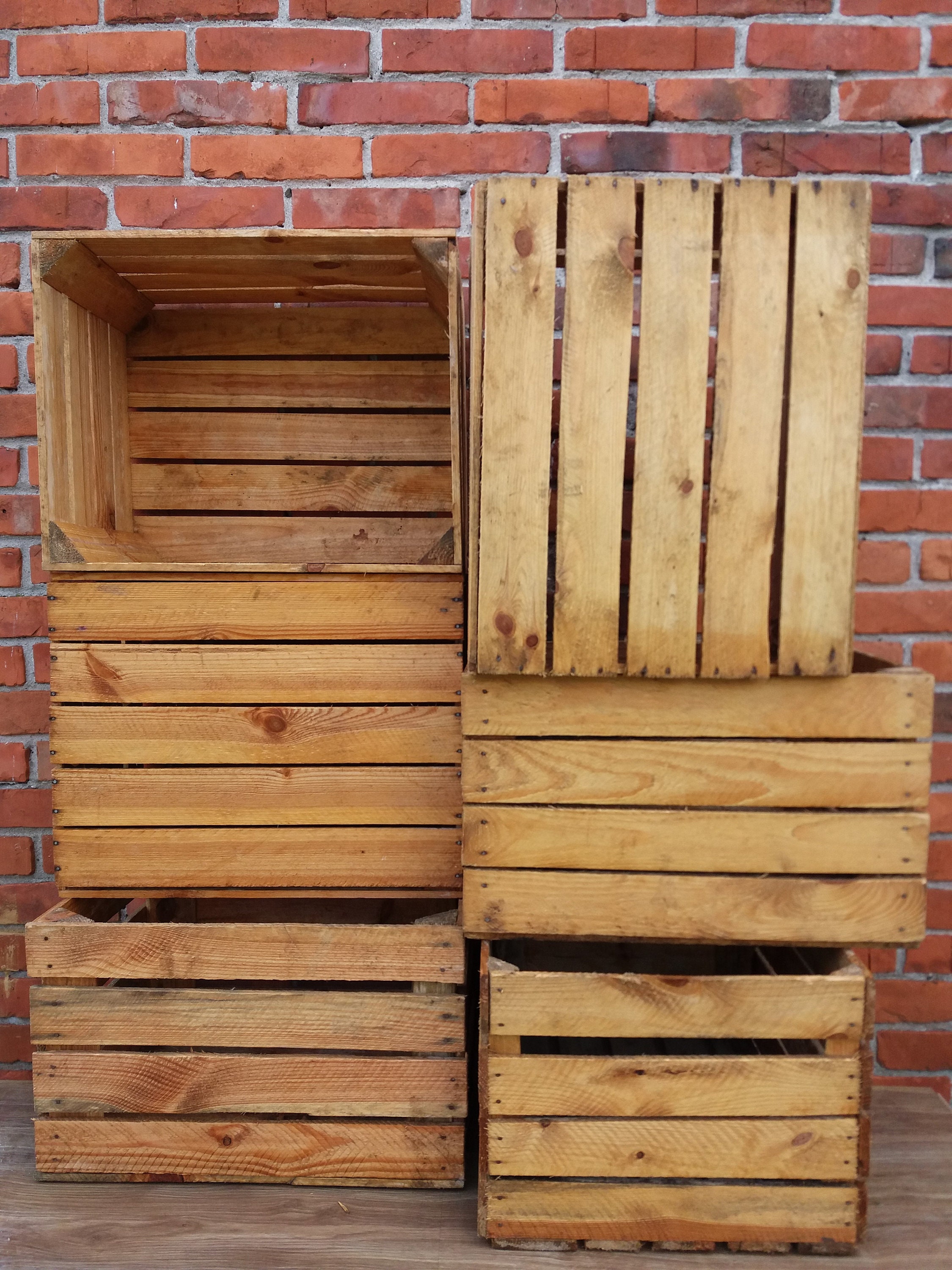 Set of 6 Vintage Rustic Wooden Crates Fruit Crates Apple Etsy UK
