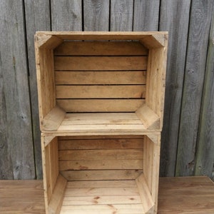 Natural Vintage Old Wooden Crates For Storage in Sets of 1-24 Boxes, Display Stand, Sturdy and Clean 2 crates