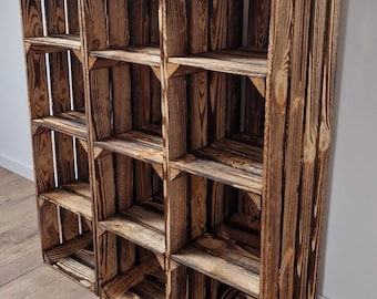 Bookcases Made of Wood, Rack With Hairpin Legs, Steel legs, Wooden legs Rustic and Vintage Wooden Crates Tall Bookshelves