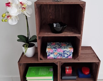 Amazing Wooden Rustic Crates, 39x29x24 cm, Set of Durable Storage Box, Display Stand, Boxes are Ready to use