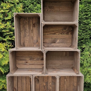 Solid Wooden Dark Wood Crates, Set Of Storage Box, Display Stand, Boxes Are Ready To Use 画像 4