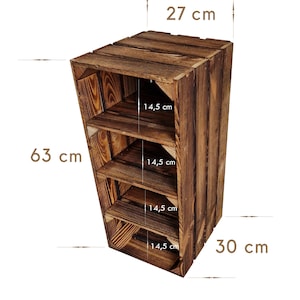 May include: A rustic, wooden shelf unit with four shelves. The unit is 24.8 inches tall, 11.8 inches wide, and 10.6 inches deep. Each shelf is 5.7 inches deep. The wood has a warm, brown tone with visible grain.