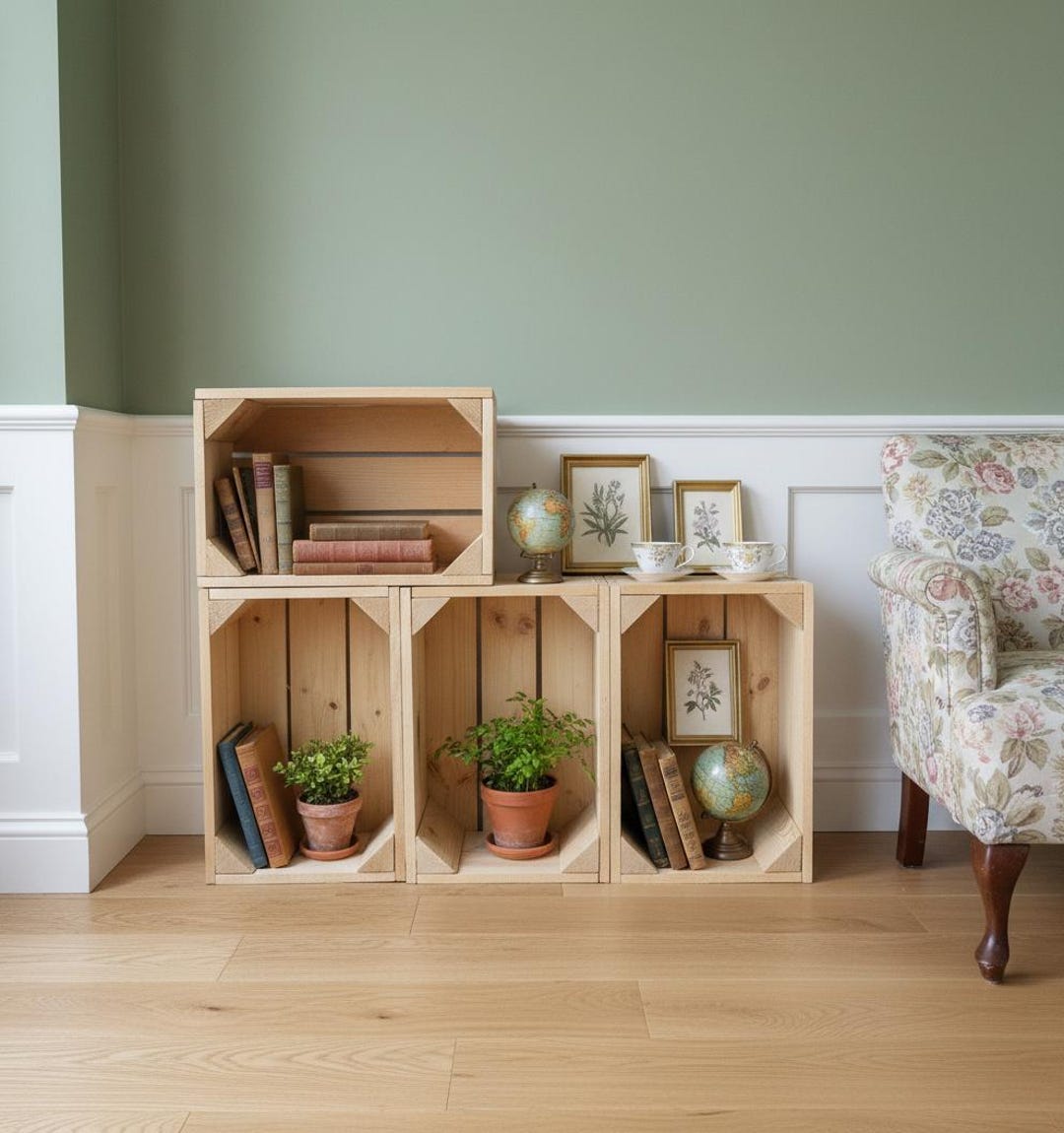 Rustic Table Storage Rustic Wooden Storage Table for Living Room Organisation - Etsy UK