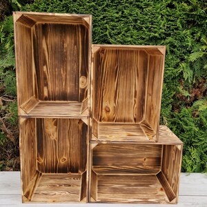 Amazing Strong Rustic Crates, Burnt Effect and Natural Storage ...