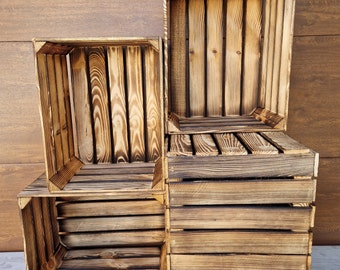 Sturdy And Great Looking Wooden Crates For Any Storage, Apple Box Perfect For Home Decor, Clean Wooden Boxes, 50x40x30 cm