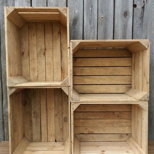 Natural Vintage Old Wooden Crates For Storage in Sets of 1-24 Boxes, Display Stand, Sturdy and Clean