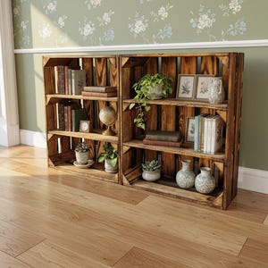 Wooden Crate Shelf for Trophies Memories and Home Display