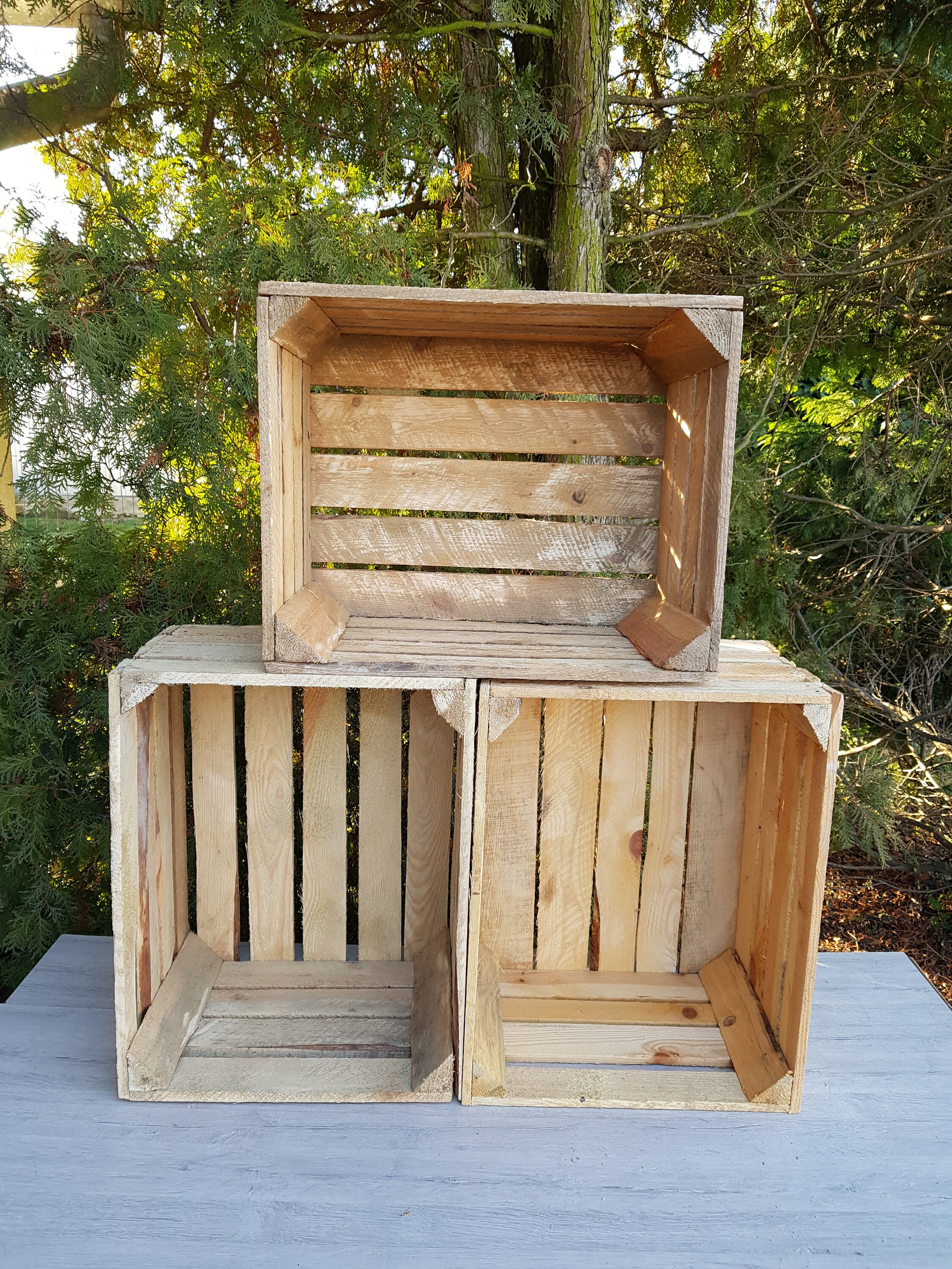 3 Solid&strong Vintage Wooden Fruit Apple Crate Box Home Decor Etsy UK