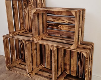 Wooden Storage Boxes, Durable Crates In Rustic Or Natural Finish