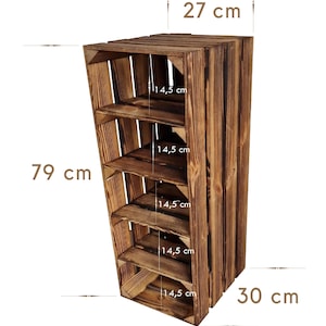 May include: A rustic wooden shelf unit with five shelves. The unit is 31 inches tall, 12 inches wide, and 11.8 inches deep. Each shelf is 5.7 inches deep. The wood has a warm, brown tone with visible grain.