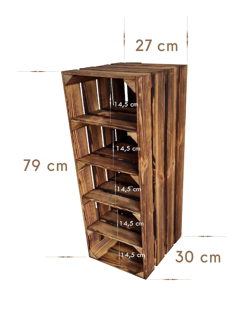 May include: A rustic wooden shelf unit with five shelves. The unit is 31 inches tall, 12 inches wide, and 11.8 inches deep. Each shelf is 5.7 inches deep. The wood has a warm, brown tone with visible grain.