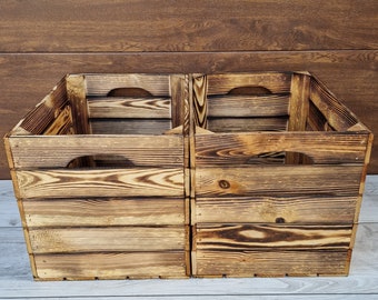 Handmade Pine Wood Crate: Kallax Shelf Insert, Storage Box (33x38x33cm)