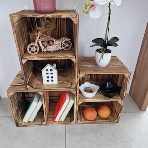 Crate Shelf Storage – Wooden Box with Compartments