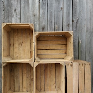 Natural Vintage Old Wooden Crates For Storage in Sets of 1-24 Boxes, Display Stand, Sturdy and Clean image 3