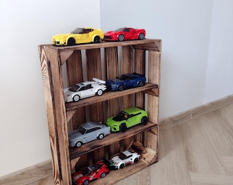Wooden Storage Crate with Shelves, Shelved Pine Wood Box