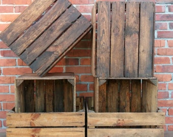 Rustic Wooden Crates Perfect For Home Decor, Sets Of Vintage Boxes, Size 50x40x30 CM, Fruit Crates Apple Crates For Storage