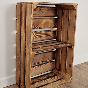 Rustic Wooden Crates with Shelves, 60x40x20 cm Solid Storage Boxes short shelf 15 x7.1 inches