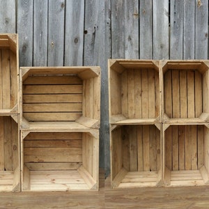 Natural Vintage Old Wooden Crates For Storage in Sets of 1-24 Boxes, Display Stand, Sturdy and Clean 10 crates