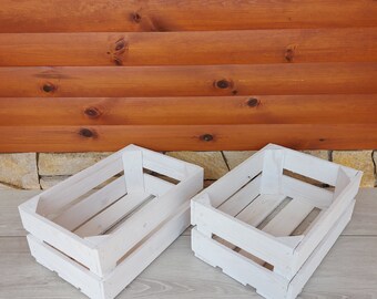 White Small Wooden Crates, Strong Storage Boxes, Packaging Crate