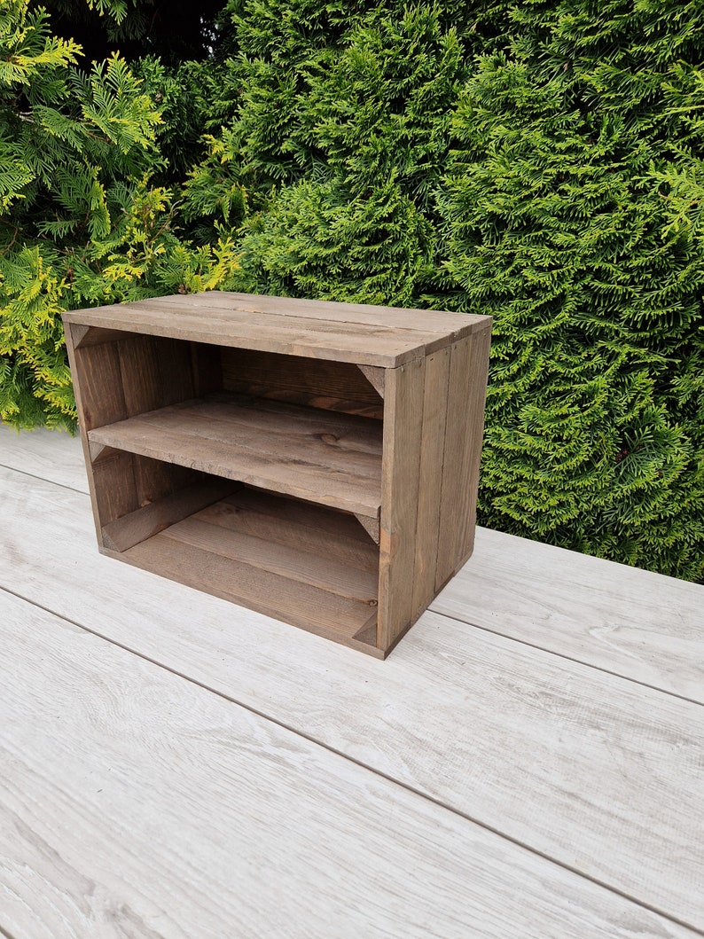 Solid Wooden Dark Wood Crates, Set Of Storage Box, Display Stand, Boxes Are Ready To Use with long shelf