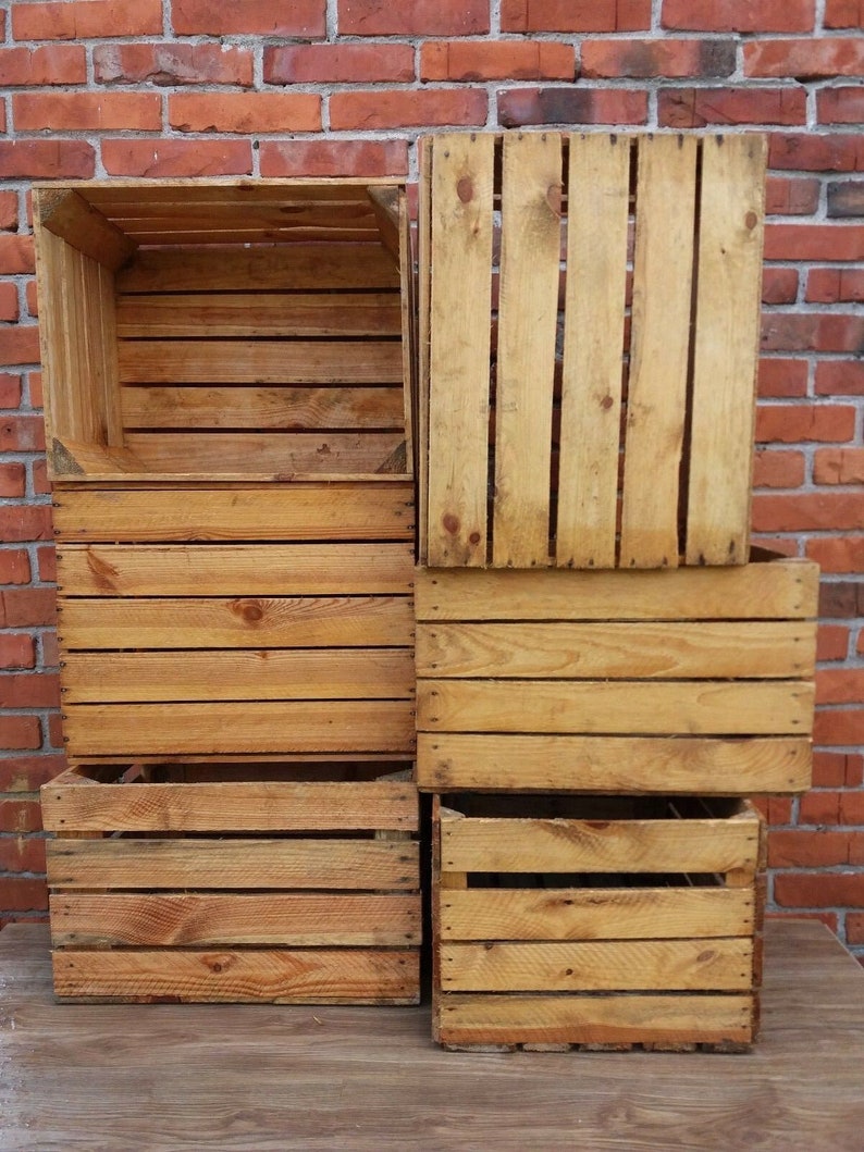 Wooden Crates for Coffee Table Fruit Crates Apple Crates Etsy UK