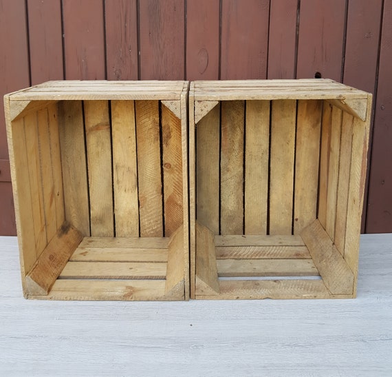 Juego 5 cajas de madera natural estilo retro - ✌️ Cajas madera decoracion