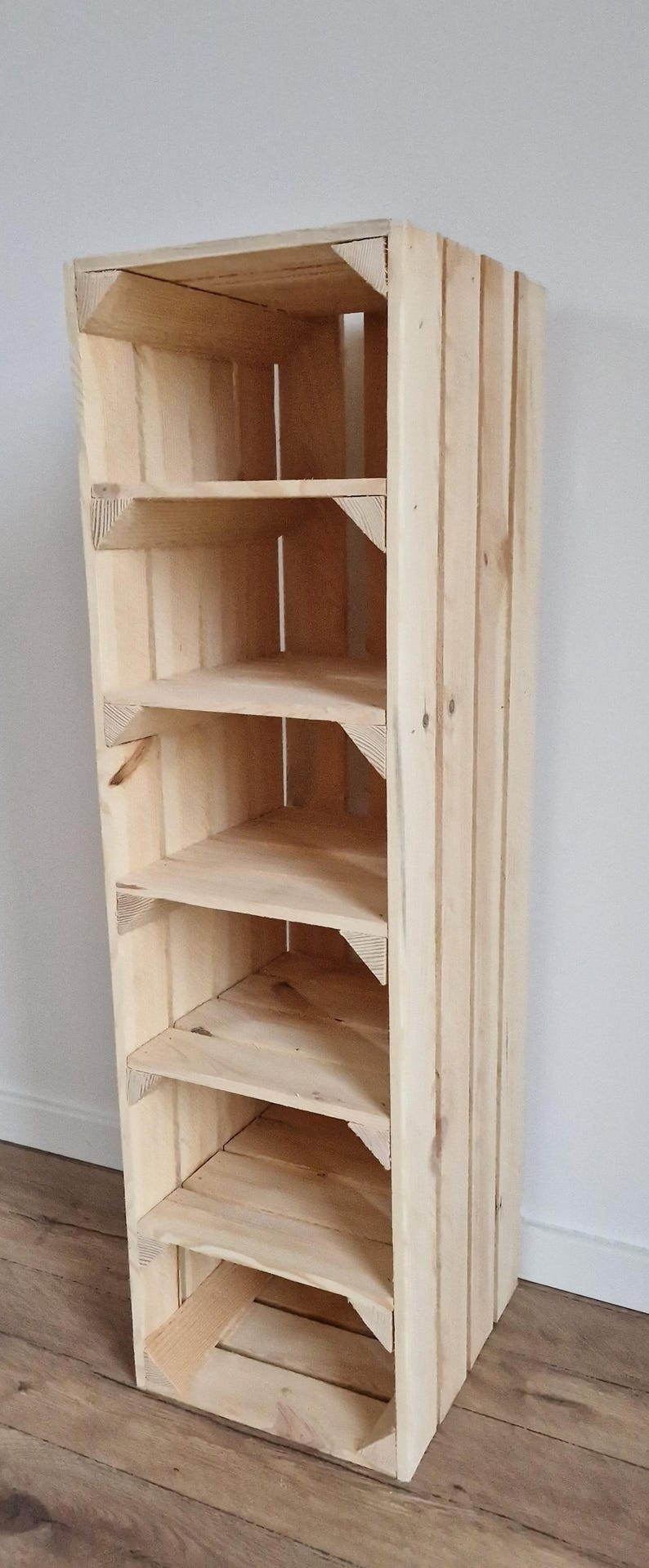 Zapatero rústico de madera – Estantería de caja hecha a mano para guardar cosas en la entrada imagen 18