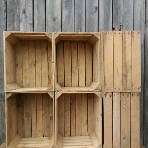 Natural Vintage Old Wooden Crates For Storage in Sets of 1-24 Boxes, Display Stand, Sturdy and Clean 6 crates