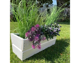 Wood Garden Planter Solid&Strong  54cm Rustic , Many Colours, Foil , Herb Garden, Handmade