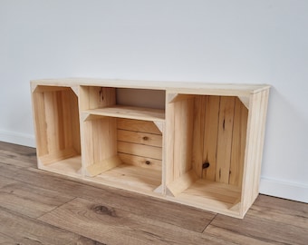 Wooden Chunky Rustic Handmade Furniture, TV Stand, Console Unit Made Of Wood