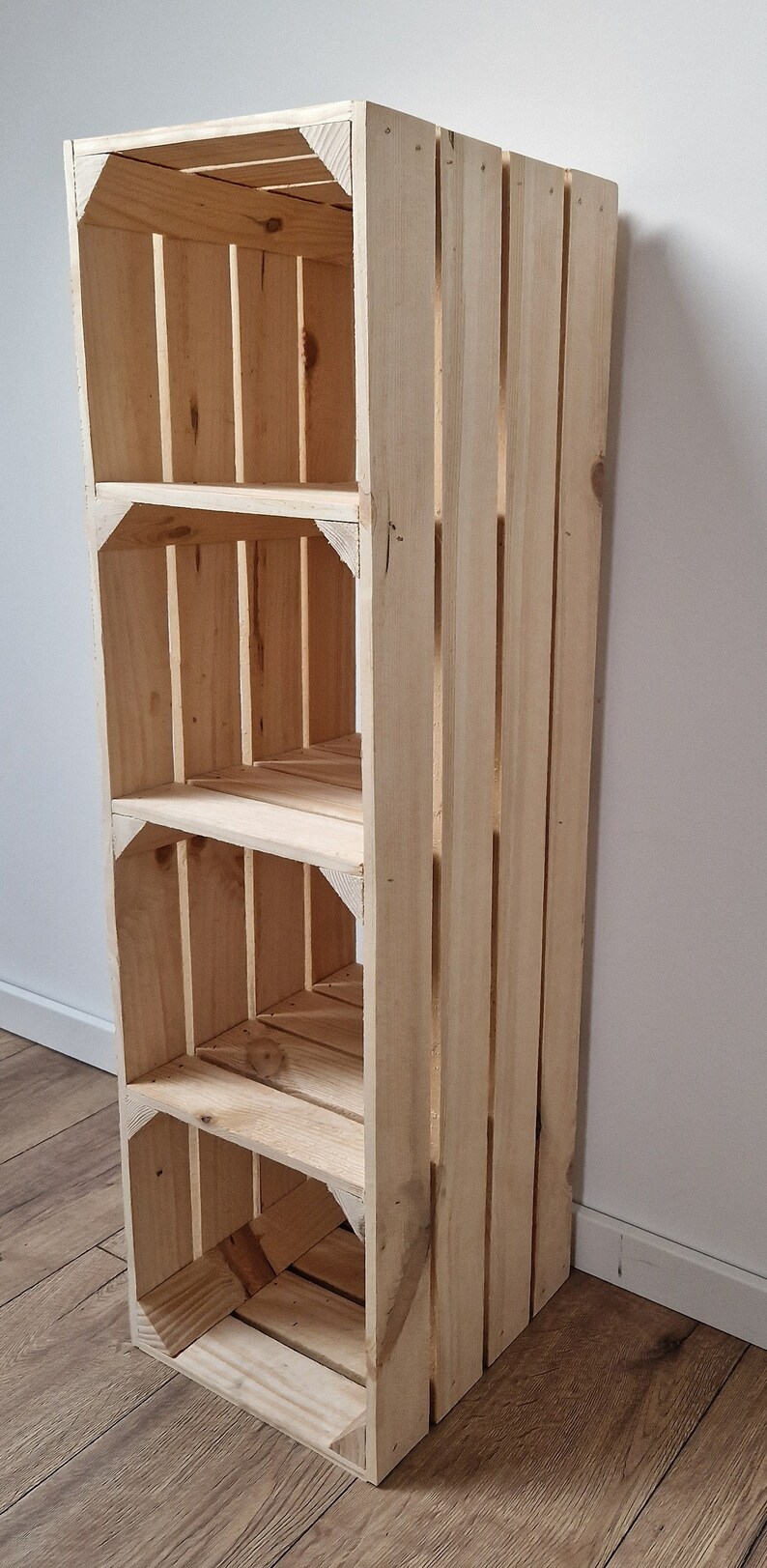 Bookcases Made of Wood, Rustic and Vintage Wooden Crates Tall