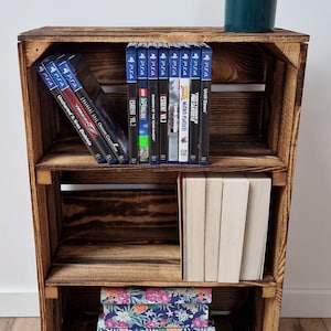 Rustic Wooden Crates with Shelves, 60x40x20 cm Solid Storage Boxes image 2