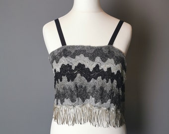 Vintage 20s beadwork flapper top, cropped vest