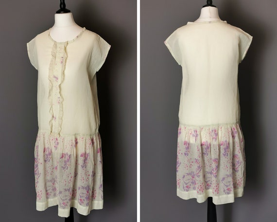 Vintage 1920's Batiste Cotton Day Dress 
