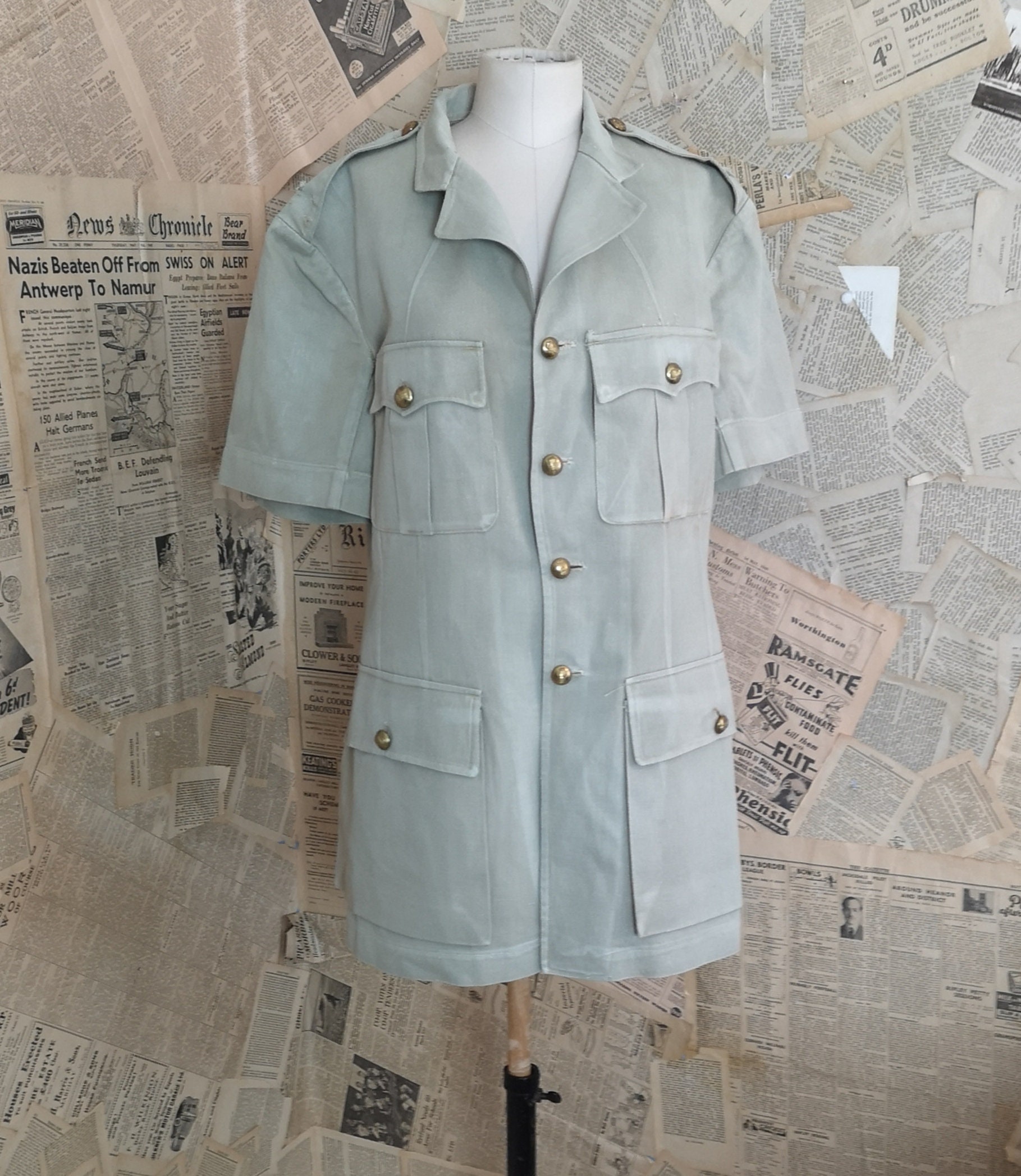 Vintage 1940s Military Safari Jacket 