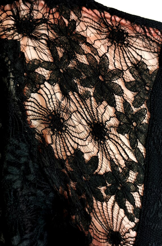 Vintage 1930's evening dress, bias cut gown, lace - image 5