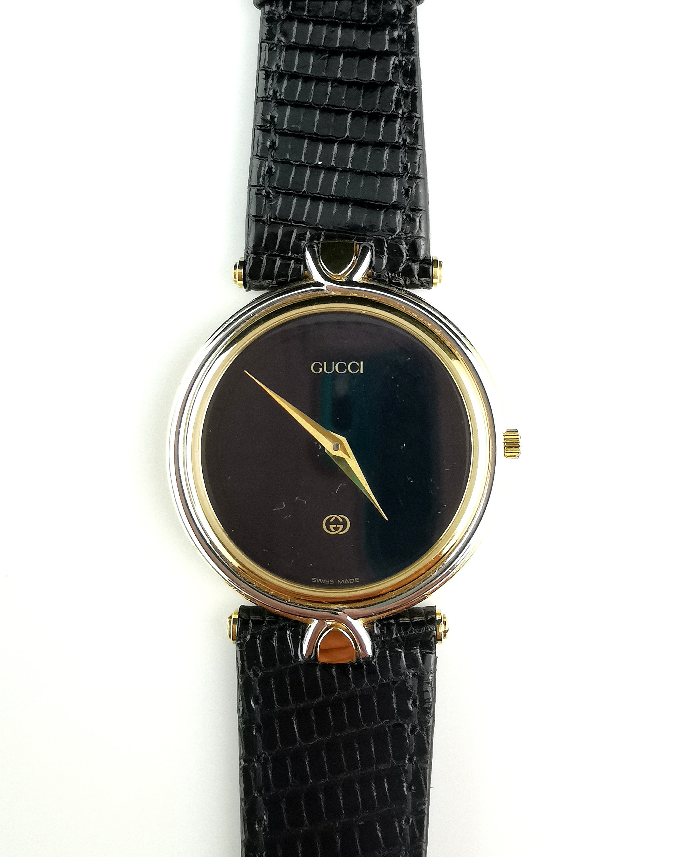 Vintage Gucci 4500M Wristwatch, Gold Plated, Leather Strap  display picture 1