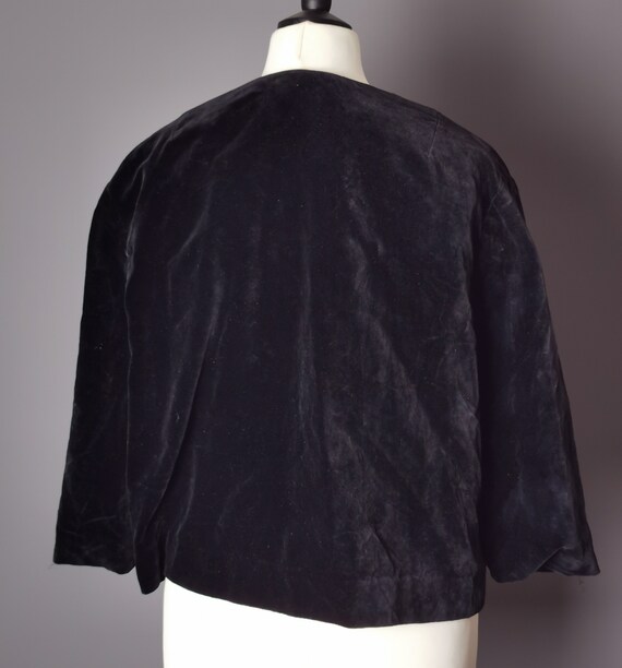 Vintage 50s cropped velvet blazer, jacket - image 6