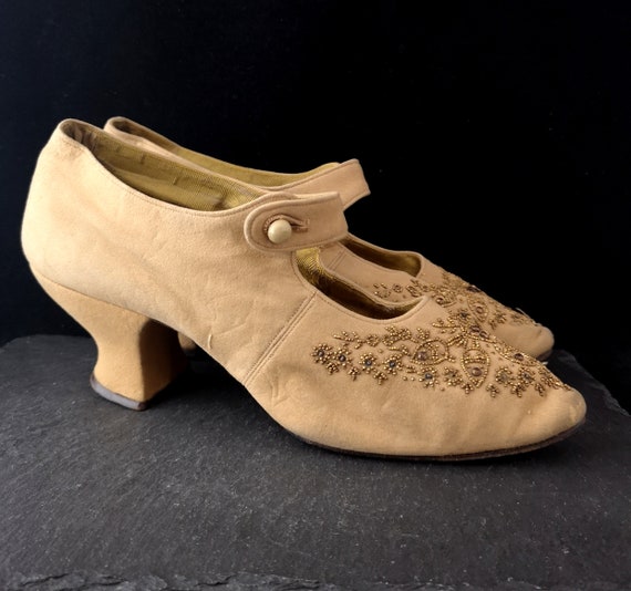 Antique ladies beaded shoes, Edwardian