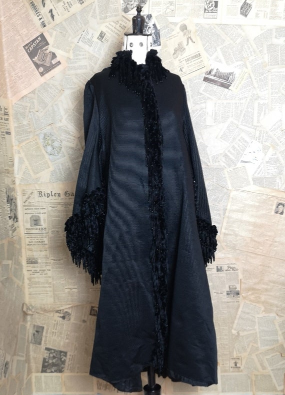 Antique mourning coat, Victorian dolman sleeves