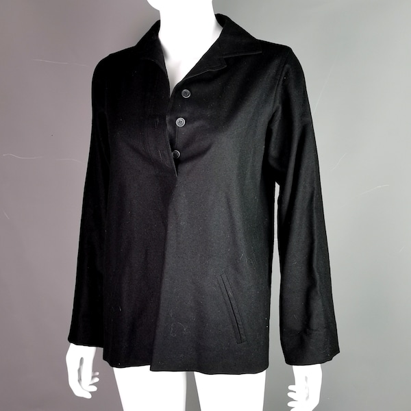 Top e camicetta stile grembiule nero vintage anni '80 Yves Saint Laurent Rive Gauche