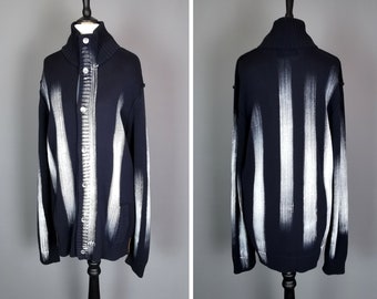 Vintage Men's Dolce and Gabbana paint stripe cardigan