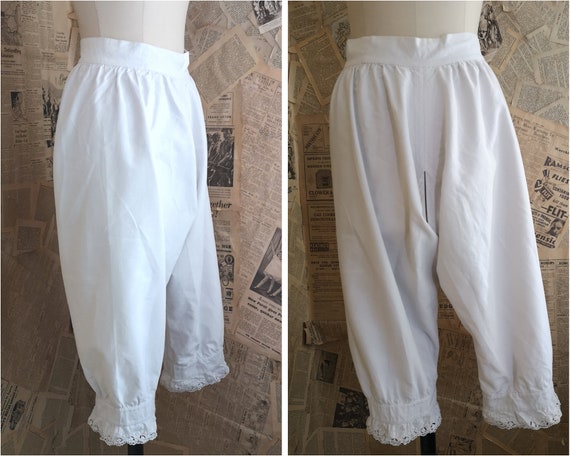 Antique Victorian cotton bloomers, pantaloons, bro