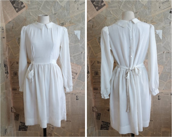 Vintage 1930s ivory silk tea dress
